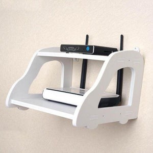 다용도 셋톱박스 선반 공유기 벽걸이 선반 무타공 화이트 2단