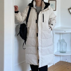 부드럽고 따뜻한 웰론 오버핏 겨울 후드 여자 여성 롱 패딩 점퍼 아우터 고등학생롱패딩