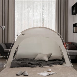 따수미 패브릭 난방텐트 S-PE폴 침대 방한 수면 돔 텐트 퀸