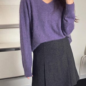 데일리모던 모어 브이넥 울 캐시니트