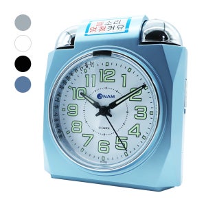 아남 시끄러운 트윈벨 인테리어 알람 자명종 탁상 시계 H752 블루