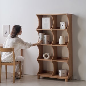 모모드 코브 원목 거실 인테리어 서재 책장 800x300x1522, 4단, 애쉬브라운