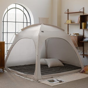 따수미 패브릭 난방텐트 S-PE폴 침대 방한 수면 돔 텐트 특대형