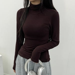 예쁜색감 유토 쫀쫀 폴라티 4컬러 따뜻 포근 데일리 캐주얼 10대 학생 레이어드 긴팔