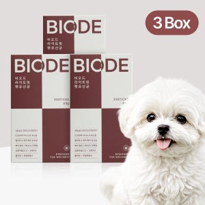 비오드 프리미엄 차세대 강아지유산균 AF균주 장건강 프로바이오틱스 항비만 30포, 3개