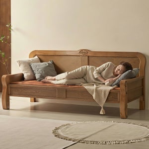 황토 흙쇼파 3인용 흙침대 쇼파 카우치 온열 흑침대 원목