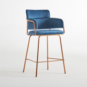 라치니 아일랜드 가죽, 벨벳 바의자 패브릭 블루