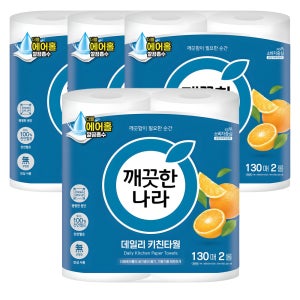 깨끗한나라 데일리 키친타올 260매, 4팩