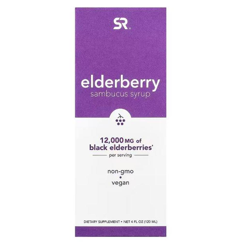스포츠리서치 <b>엘더베리 삼부커스 시럽 12000mg</b> 120ml 4fl oz