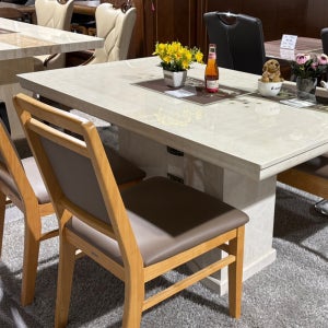 [매장진열] 대리석 4인 식탁 벤치세트