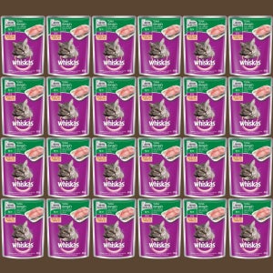 위스카스 고양이 습식 파우치 시니어 7+ 참치, 80g, 24개