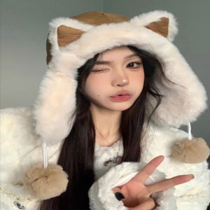 겨울 귀여운 예쁜 고양이털모자 방한 군밤 귀도리 귀 스키장 귀달이 버킷햇