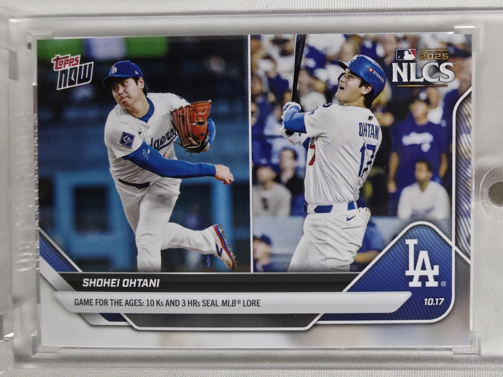 2025 TOPPS NOW 탑스 나우 NO 884 오타니 쇼헤이 역사상 최초 10탈삼진 3홈런 LA 다저스 MLB 야구 카드