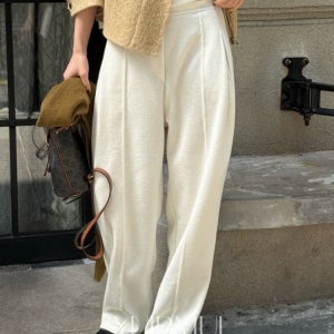 bronze 브론즈 울 니트 밴딩 와이드 팬츠 3color