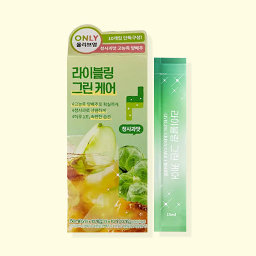 라이블링 양배추 <b>그린케어 클렌즈</b> 10포 청사과맛 양배추즙 스틱