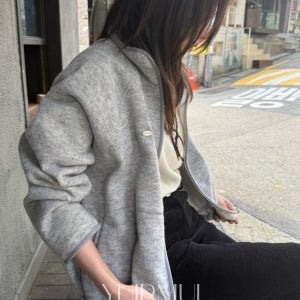 bronze 브론즈 러빗 밍크 스트링 하이넥 집업 점퍼 2color