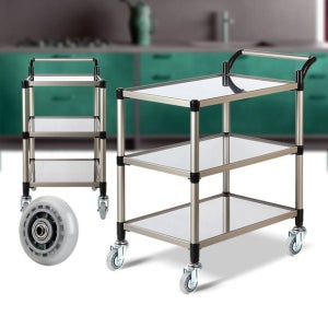 LB 스텐레스 3단 특대 무소음바퀴 이동식카트 웨곤 무빙