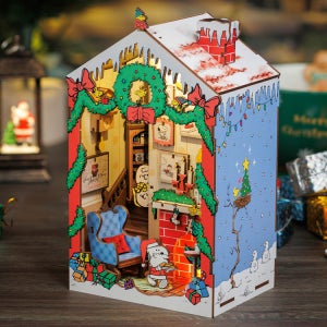 핸즈크라프트 피너츠 DIY 미니어처 하우스 북엔드 스누피크리스마스 하우스