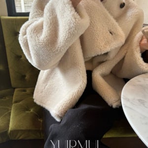 bronze 브론즈 무이 울 시어링 하이넥 숏 크롭 무스탕