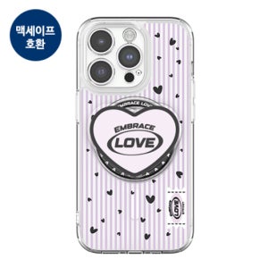 갤럭시 S25 스몰 하트패턴 클리어 렌즈가드 마그네틱 젤하드케이스+투명 마그네틱톡 TRY