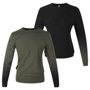 SNP골프 남성 시그니처 그라데이션 리브 크루넥 스웨터