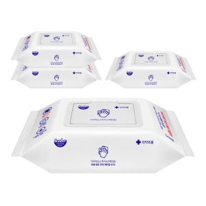 자우버 살균99.9 손소독티슈 50매, 4개