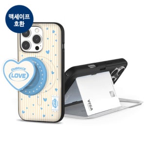 아이폰 17 프로맥스 스몰 하트패턴 마그네틱 카드2장 도어 범퍼케이스+아크릴 마그네틱 톡 TRY