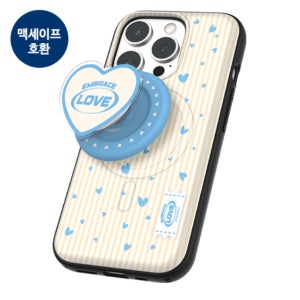 갤럭시 S25 엣지 스몰 하트패턴 마그네틱 교통 카드2장 도어범퍼케이스+아크릴 마그네틱 톡 TRY