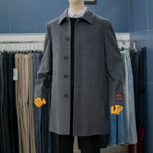 바쏘옴므 울 캐시미어 싱글 발마칸 남자 코트 그레이 WSZ4CJ09