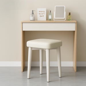 솜솜스퀘어 화장대 스툴 PU가죽 쿠션 의자 북유럽 디자인
