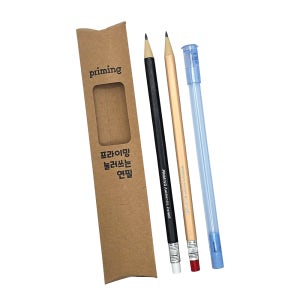 프라이밍 눌러쓰는 연필 기프트 세트 / 샤프 어린이 필기구 깎이 2B 스케치 받아쓰기 학교