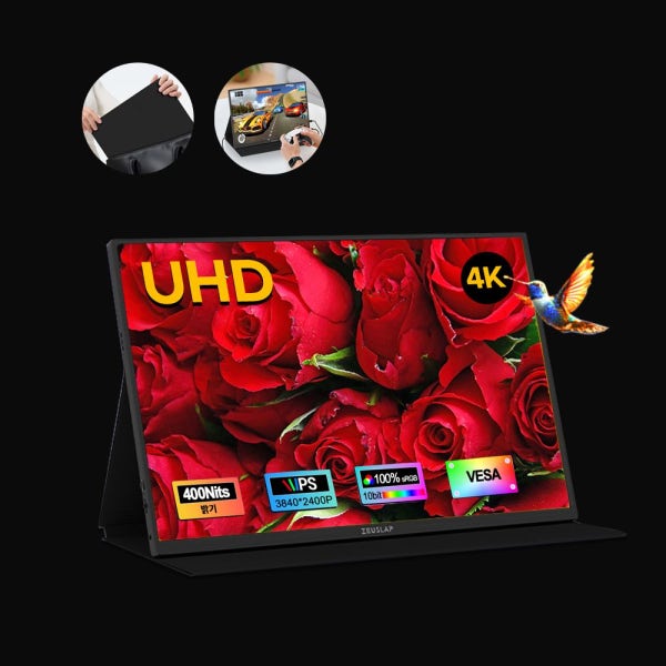 ZEUSLAP 제우스랩 4K UHD 휴대용 모니터 40.6cm(16인치) Z16K 포터블 고화질 스마트폰 노트북 게임 서브모니터