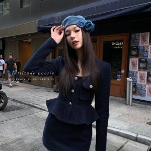 [국내배송] 네이비 블루 글리터 메이커 투피스 원피스 S