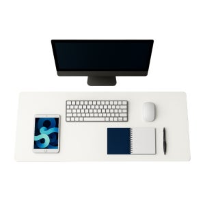 원그리드 논슬립 가죽 데스크매트 책상 장패드 1200x600mm, 아이보리