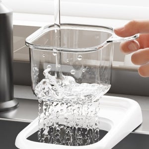 르네베 싱크대 원터치 거름망 음식물 쓰레기 탈수기 걸이형 거치대 바구니 통