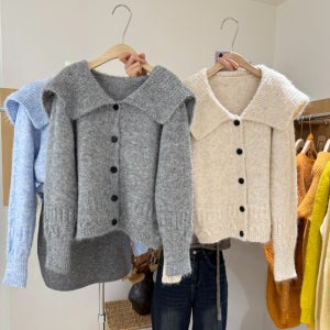 (베이지 당일배송) 2509. 셀리 세라카라 단추 데일리 캐쥬얼 레이어드 포근 러블리 키치 긴팔 니트가디건 - 베이지, 그레이, 소라