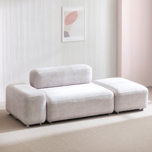 몽쉘 모듈형 기능성 조야 패브릭 소파 라이트그레이, 2인용