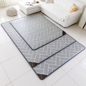 한일의료기 천년의아침 무자국 헤링본 그레이 전기장판 카페트매트 300x183 초특대형