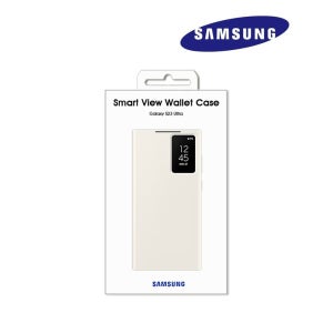 삼성전자 갤럭시 S23 울트라 스마트 뷰 월렛 카드 수납 케이스 크림 EF-ZS918/S