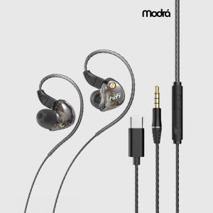 모드라 C타입 3.5mm 인이어 귀걸이형 스마트폰 컴퓨터용 유선이어폰