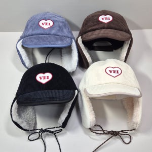 코듀로이 하트베이 귀달이모자 방한모 겨울 남자 여자 털 군밤 골프 등산 귀마개모자