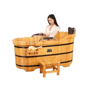 간이욕조 나무 욕조 소형 간이 이동식 반신욕조 반신욕기 가정용 사우나 길이 1.0 m