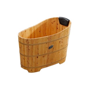 간이욕조 소형 반신욕조 나무 이동식 가정용 간이 반신욕기 욕조 사우나 80 x 58 x 75cm