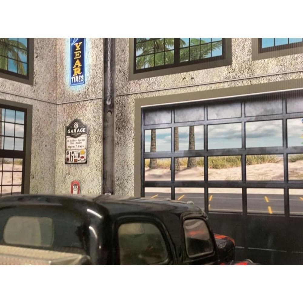 일반적인 1/10 스케일 RC 차고 벽/디오라마/백드롭 - 4pc WALL DECAL 키트 R/C 크롤러 자동차 트럭 조석 및 토크 차고용