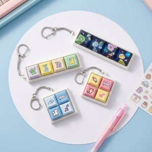 키캡키링 4구 키보드키링 기계식 딸깍이 청축 열쇠고리 굿즈