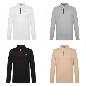 핑 골프웨어 남성 배색 포인트 카라 긴팔 티셔츠 111E3TO002