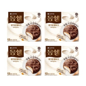 롯데 몽쉘 생크림 케이크 오리지널 408g x 4개