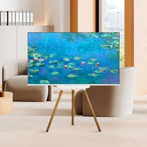 이젤큐빅스 화이트에디션 101cm(40인치) FHD 스마트TV 이젤형 tv거치대 스탠드티비