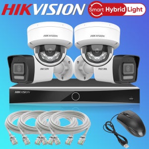 하이크비전 500만화소 듀얼라이트 풀컬러 카메라4대 NVR 가정 POE IPCCTV세트