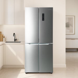 쿠잉 4도어 양문형냉장고 MD405 대용량 저소음 신혼 프리스탠딩 메탈